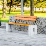 Ławka parkowa betonowa Roma z oparciem