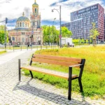 Ławka parkowa Gladiator z podłokietnikiem