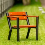 Krzesło parkowe Gladiator z podłokietnikiem drewnianym