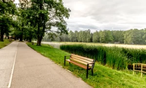 Ławka parkowa Gladiator Bis z podl. drewnianym