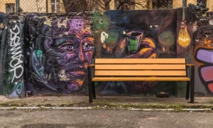 Ławka parkowa Gladiator Bis z podl. drewnianym